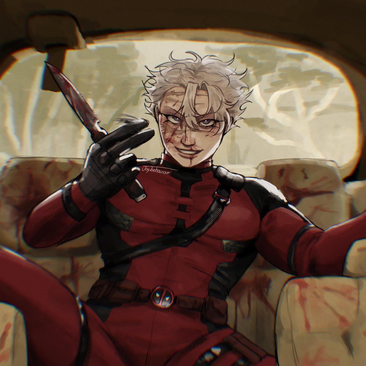 joybehaviour's tweet photo. sanemi as that one deadpool and wolverine scene  #DemonSlayer https://t.co/vBCCP7bWTV