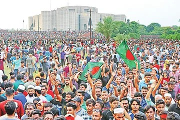 art7i's tweet photo. People of Bangladesh is celebrating liberation from many years of dictatorship. Thanks to the mass movement of people from all sectors lead by students who are royal to no political party but to the people!
#ReformBangladesh 
#democracyWon
#EndOfFascism
#PeopleOfBangladeshWon https://t.co/UxgJuSoub0