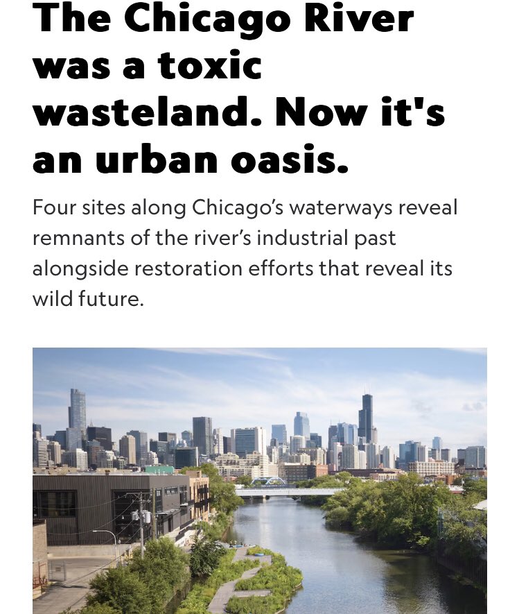 Sarah4WaterRec's tweet photo. For some, the Chicago River has a reputation for being dirty and unsafe for recreation.  Check out this article from June 2024 in National Geographic! https://t.co/Z9g91PDab0