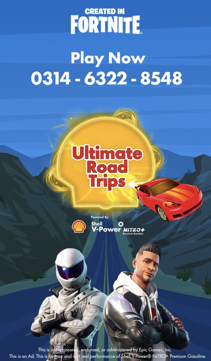 Join me and <a href="/ShellStationsUS/">Shell Stations</a> for the Shell Ultimate Road Trips, as we explore their custom
Fortnite map live on stream! Tune-in today on Twitch to see how Shell V-Power NiTRO+ will
take you places you’ve never been before. #ShellRoadTrips #ad