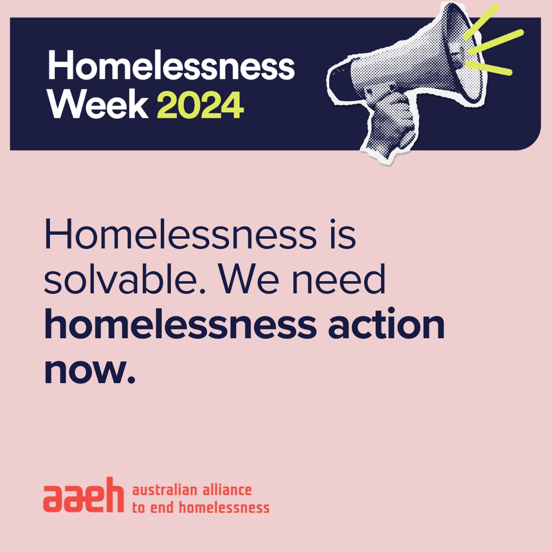 📣  This week is Homelessness Week. 

Join us in signing this petition by Homelessness Australia and Everybody's Home calling on Prime Minister Anthony Albanese to set an ambition to end homelessness in a decade: buff.ly/3OvUX8X 

#HomelessnessIsSolvable #HW2024
