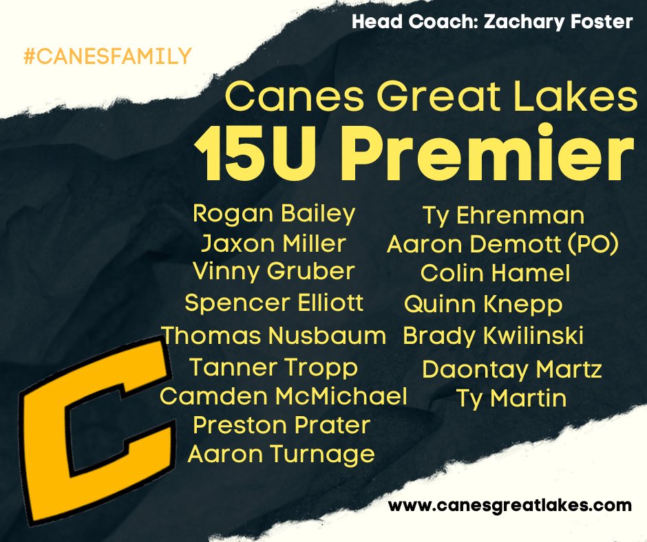 Excited to announce our 15u Premier Team lead by Head Coach Zachary Foster!  This team is loaded with talent and will put itself on the main stage in many of the major invite only events throughout the Midwest next summer.