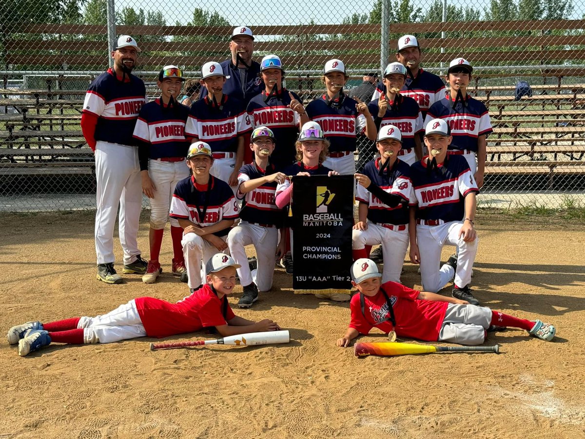 Baseball MB AAA League (@baseballmbaaa) on Twitter photo Congrats to <a href="/AAAMarlins/">Brandon AAA Marlins</a> on their 13UAAA Tier 1 Provincial Championship! Marlins, with finalists <a href="/PHAAABaseball/">Pembina Hills Baseball</a>, have qualified for 13UAAA Westerns being hosted by @SJAMBABaseball
Congrats to <a href="/RRVBaseball/">RRVB</a> who are 13UAAA Tier 2 Champions! The Pioneers will attend 13UAA Westerns. Congrats to <a href="/AAAMarlins/">Brandon AAA Marlins</a> on their 13UAAA Tier 1 Provincial Championship! Marlins, with finalists <a href="/PHAAABaseball/">Pembina Hills Baseball</a>, have qualified for 13UAAA Westerns being hosted by @SJAMBABaseball
Congrats to <a href="/RRVBaseball/">RRVB</a> who are 13UAAA Tier 2 Champions! The Pioneers will attend 13UAA Westerns.