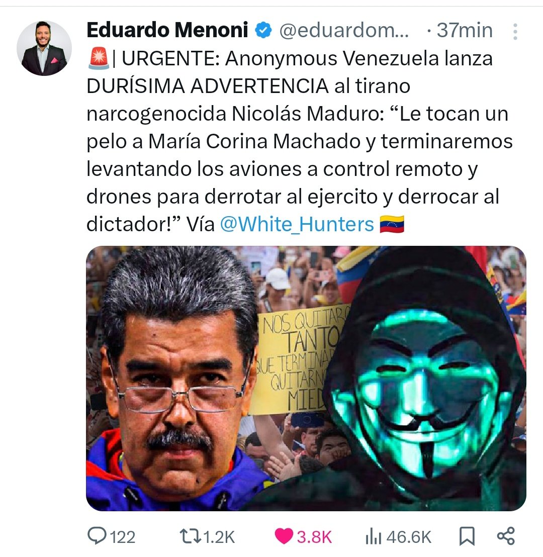 yesikah's tweet photo. @Anonymusactivo Cuiden a MCM a Edmundo  y todo su equipo , toda  Vzla necesita de ustedes.🙏 https://t.co/S1CGtKiTUr