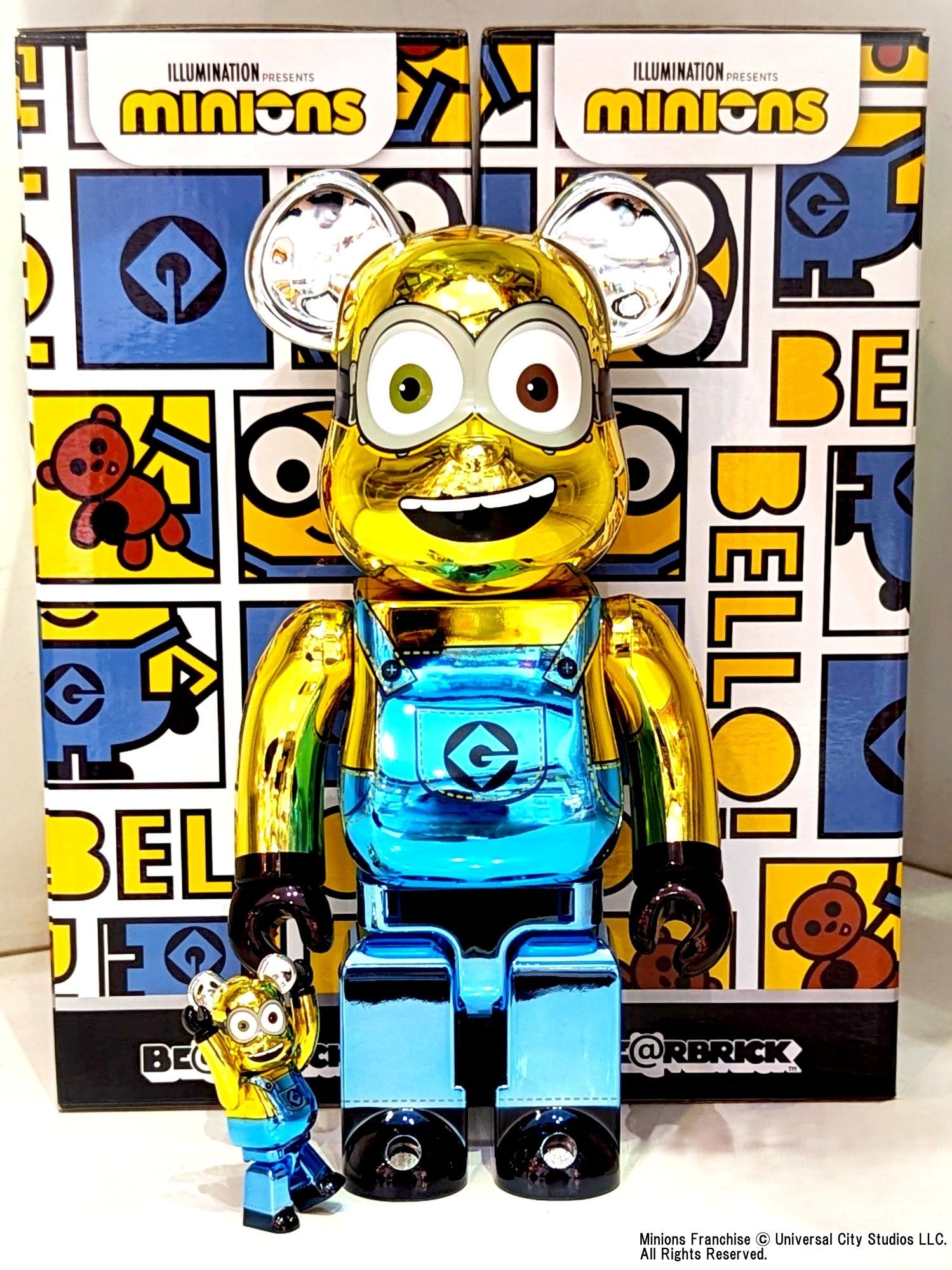 ミニオンBE@RBRICK DAVE CHROME Ver. 1000％即日発送 Bearbrick-DAVE-1000-CHROME-Ver