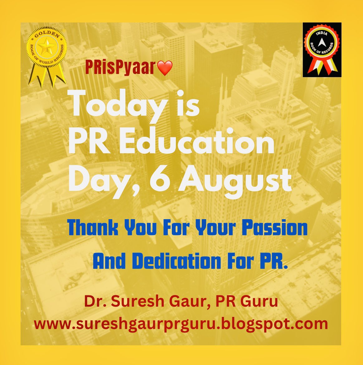sureshgaur56's tweet photo. A Very Happy PR Education Day To You 🙏🏼
#PRTalk #blog #blogspot #blogger #influencer #writer #journalist #author #pr #publicrelations #prsi #prci #prcai #ipra #icco #iabc #gaprcm #ica #amec #prsa #cipr #pac #prssa #prca #apacd #abci #wprd #ipr #wcfa #gmec #iamcr #nsdc #mesc https://t.co/vjh3WfLhHf