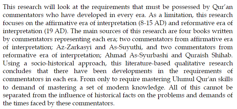 Qist_Journal's tweet photo. Rozy, Yahya Fathur. “THE DEVELOPMENT OF QUR’AN #COMMENTATORSREQUIREMENTS: FROM THE #AFFIRMATIVEERA TO THE #REFORMATIVEERA.” QiST: Journal of Quran and Tafseer Studies, vol. 3, no. 1, 2024, pp. 75–90. https://t.co/WDMb7bSnRx, https://t.co/YyUJZ1xqno. https://t.co/Bkkb5KAua8