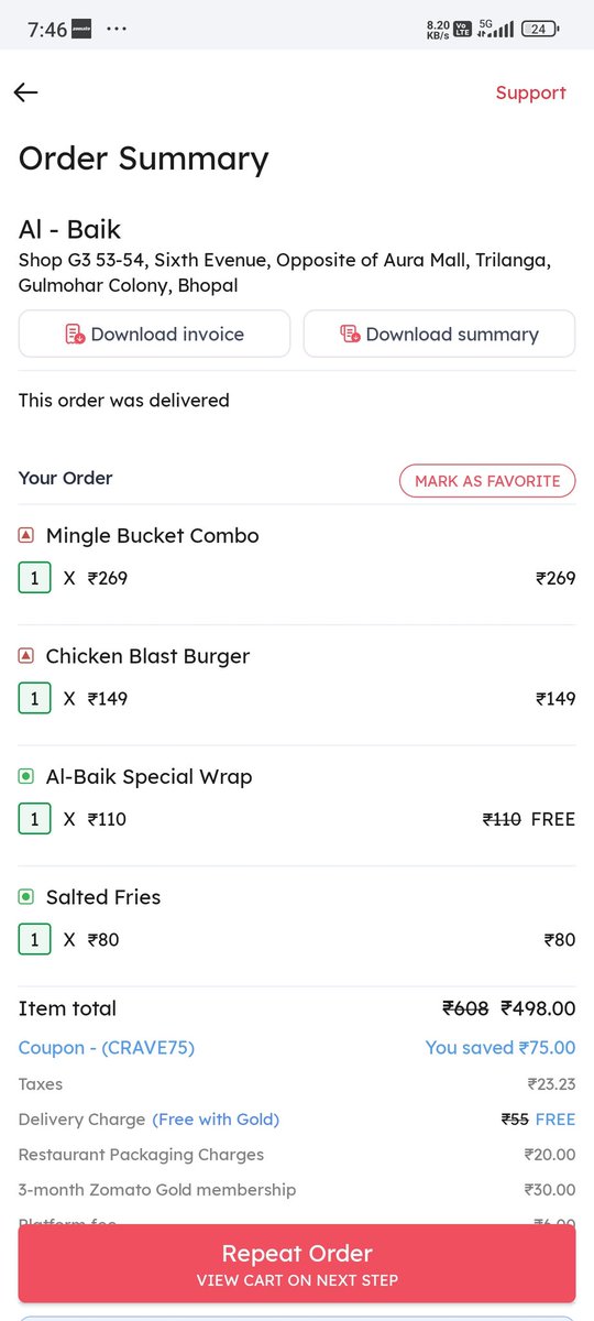 prathamchavan23's tweet photo. Another morning of @zomatocare @zomato @albaik scamming consumers. Ordered a meal from them today and the fries were missing on complaining Zomato said to let this go as an exception and when I offered sending video or photo they declined saying the restaurant sent items properly https://t.co/1JeGxhgFpQ
