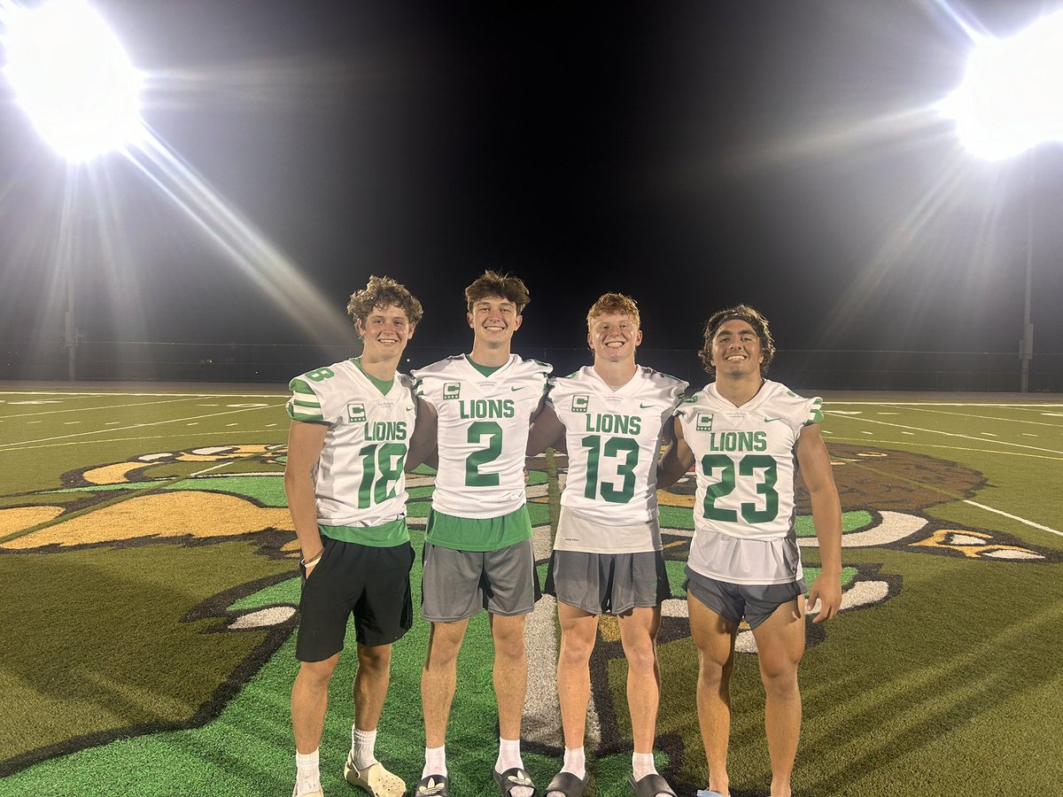 Congratulations to our 2024 Lions captains. Sr #18 <a href="/AidenMartincic/">Aiden Martincic</a> , JR #2 <a href="/DWelhorsky/">Drew Welhorsky</a> , SR #13 <a href="/bencavenaugh17/">Ben Cavenaugh</a> and SR #23 <a href="/SylasAitken/">Sylas Aitken</a>