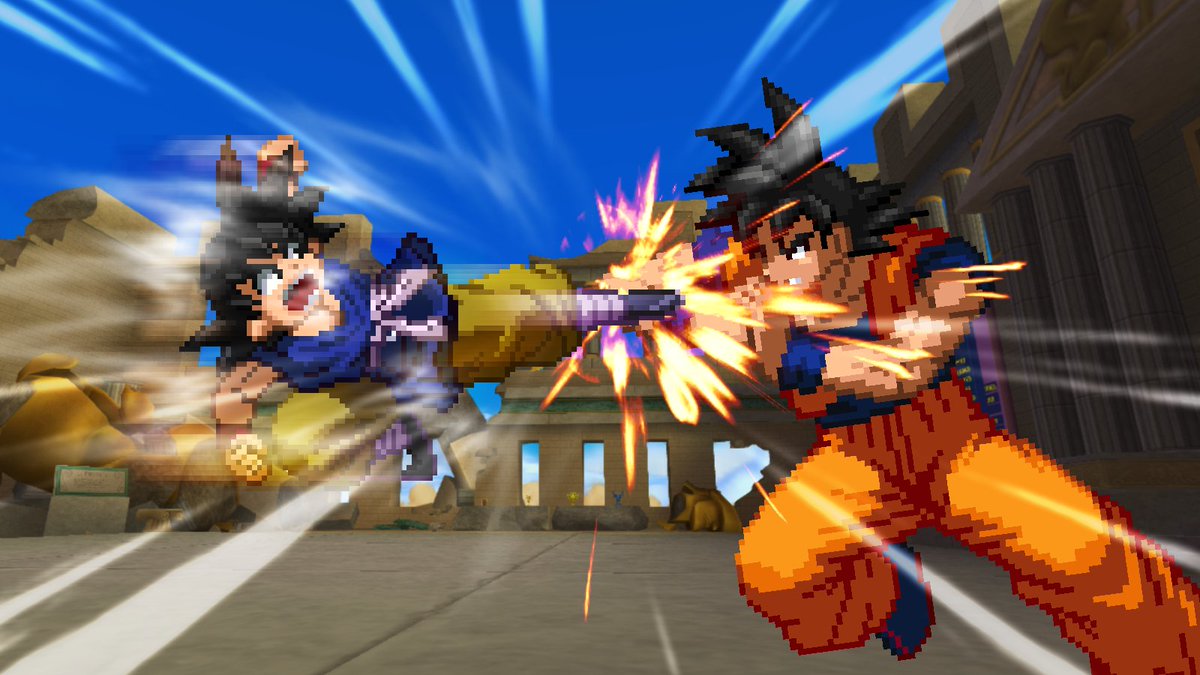 STDW582's tweet photo. "Super Galaxy Titans!" | Son Goku VS Son Goku (Dragon Ball Super VS Dragon Ball GT) | Commissioned by @KallMeKoto https://t.co/CfSmD7ui0t