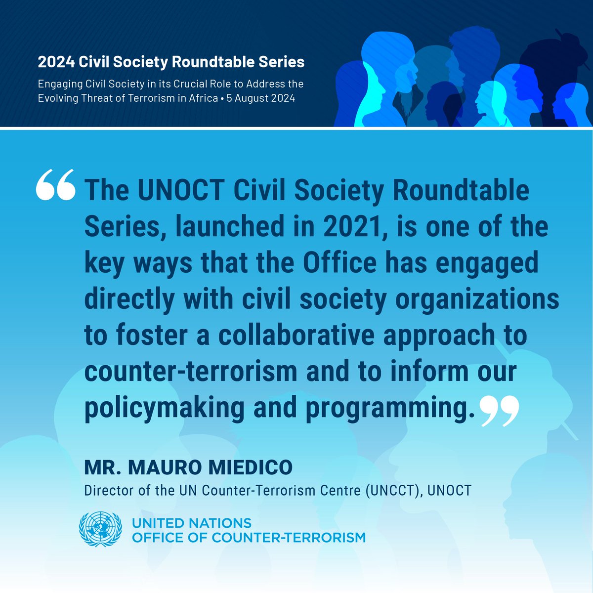 UN_OCT's tweet photo. Today, the UNOCT #CivilSociety Roundtable discussed the importance of #CSOs engagement to address the terrorism threat in #Africa incl. through #Youth &amp; #Women-led organizations

@UN_OCT #UNCCT #CFT &amp; #BSM programmes &amp; participants shared insights

More: https://t.co/Rs5myL6xpK https://t.co/rynMxuNo2T