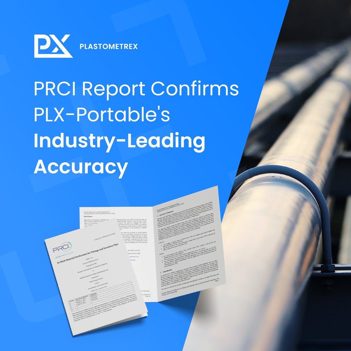 𝐍𝐄𝐖 #𝐑𝐄𝐏𝐎𝐑𝐓 𝐅𝐈𝐍𝐃𝐈𝐍𝐆𝐒 📄 The latest industry report by <a href="/PRCI_Research/">PRCI - Pipeline Research Council International</a> has confirmed the PLX-Portable’s 𝐢𝐧𝐝𝐮𝐬𝐭𝐫𝐲-𝐥𝐞𝐚𝐝𝐢𝐧𝐠 #𝐚𝐜𝐜𝐮𝐫𝐚𝐜𝐲 in #pipeline MaterialVerification! 

🔗 Discover how its transforming pipe inspections: hubs.ly/Q02JHZyW0