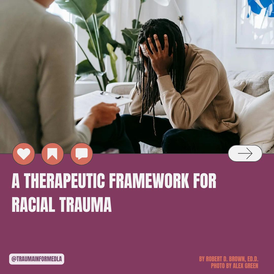traumainformdla's tweet image. Happy Mindful Monday! ❤️

This week&apos;s piece by Robert D. Brown, Ed.D, focuses on a therapeutic framework for racial trauma! 

Visit our website for more content 
To view previous blog posts, visit our blog! 🌻

#traumainformedla #blogday