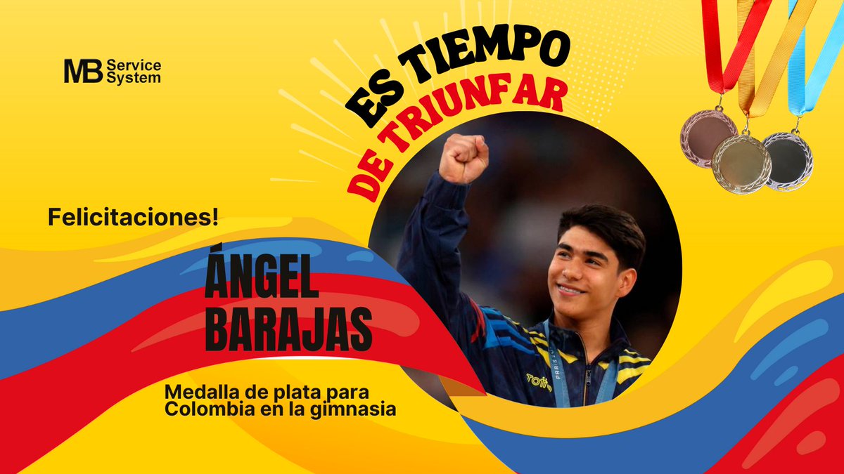 MBservicesystem's tweet image. Nos sentimos📷 orgullosos de los triunfos que logran nuestros deportistas. Felicitaciones a Ángel Barajas por la medalla de plata 📷que obtuvo para la gimnasia artística colombiana 📷. #JuegosOlimpicosParis2024