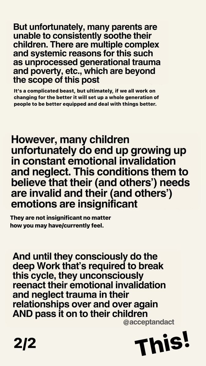 Eclecticakemix's tweet photo. Part 2 of 2
#emotionalhealth #mentalhealth #depression #anxiety #bpd #adhd #autism #trauma #healing #therapy #parenting #kids #children #emotionallyunavailable #emotionallyintelligent #development
Source: #acceptandact https://t.co/i5P90X2nKr
