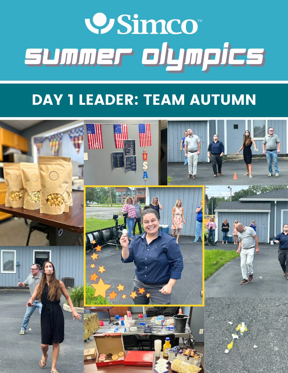 simco_services's tweet image. Kicking the week off strong with Day 1 of our Simco Summer Olympic Games! Today&apos;s games included the egg &amp;amp; spoon race and noodling around challenge. Congrats to Team Autumn in the lead with 2 points!! #EmployeeFun
