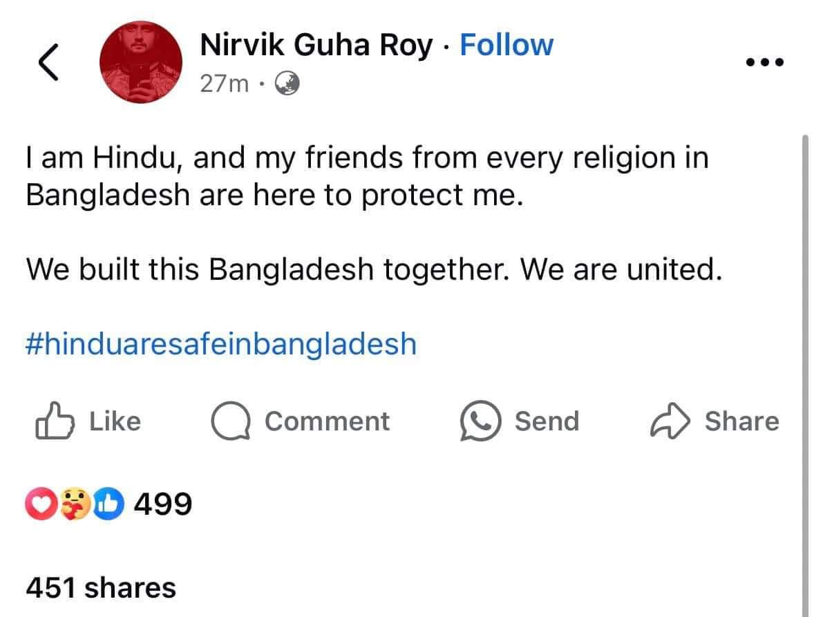 RafatTanvir's tweet photo. We built this Bangladesh together. We are united.

#hinduaresafeinbangladesh

https://t.co/LXoHk0USoX https://t.co/ifbnHgblf9