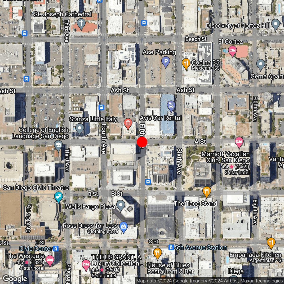 SDCrashBot's tweet photo. Pedestrian Injured by Vehicle
 
5th Ave &amp; A St
Core-Columbia, San Diego

08/03/2024 • 03:42 AM https://t.co/6YWokkMATu
