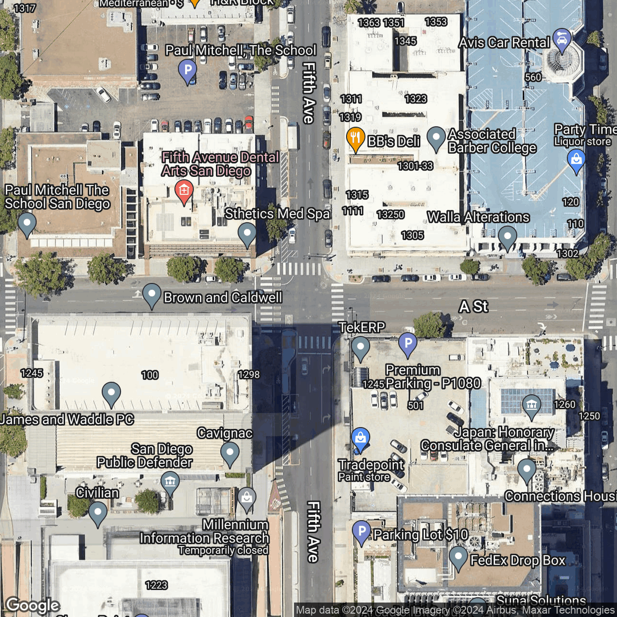 SDCrashBot's tweet photo. Pedestrian Injured by Vehicle
 
5th Ave &amp; A St
Core-Columbia, San Diego

08/03/2024 • 03:42 AM https://t.co/6YWokkMATu