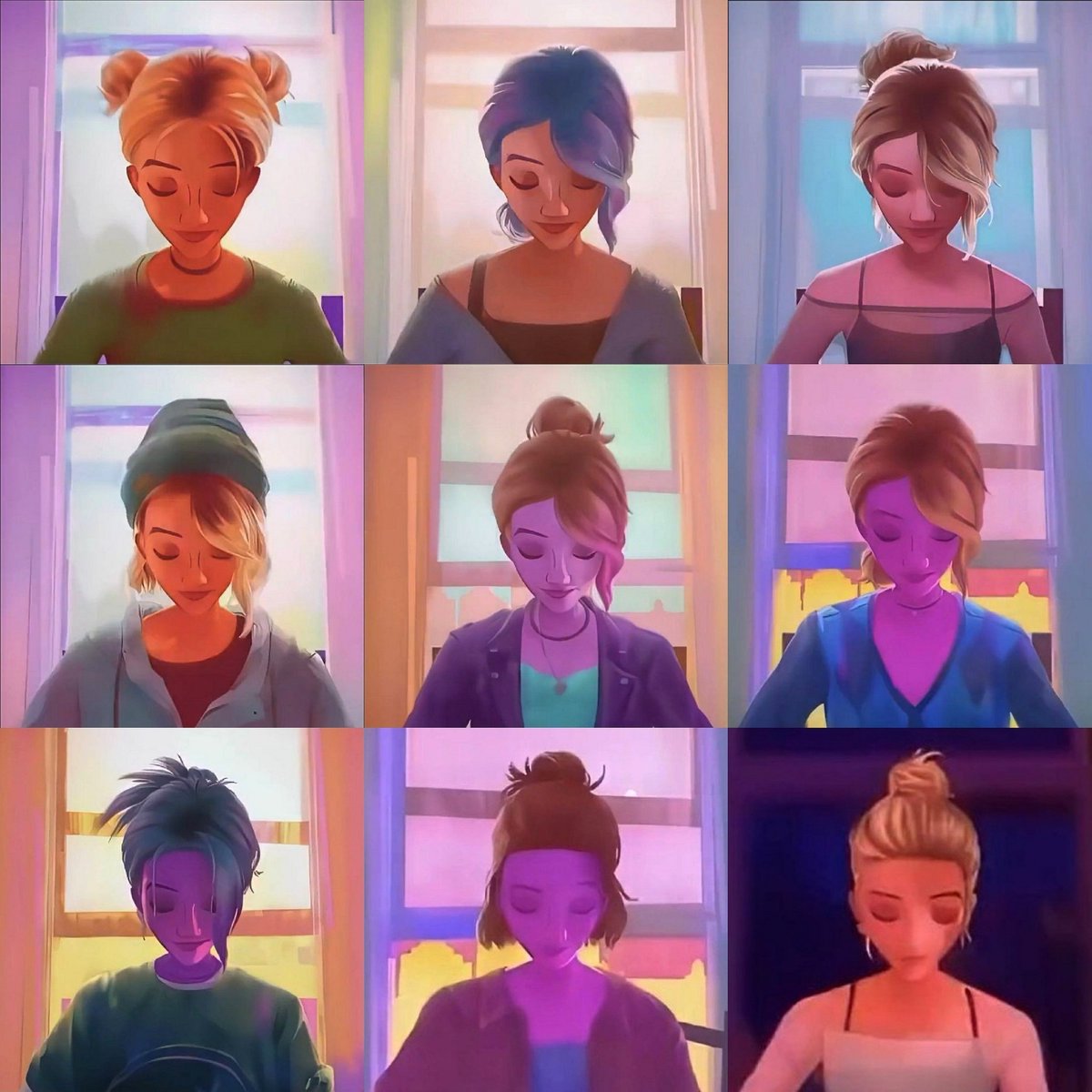 gwen stacy’s hairstyles in Across The Spider-Verse (2023)