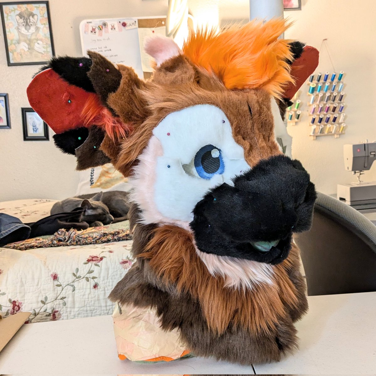All of Jupiter's face fur cut out! #fursuitmaker #fursuit