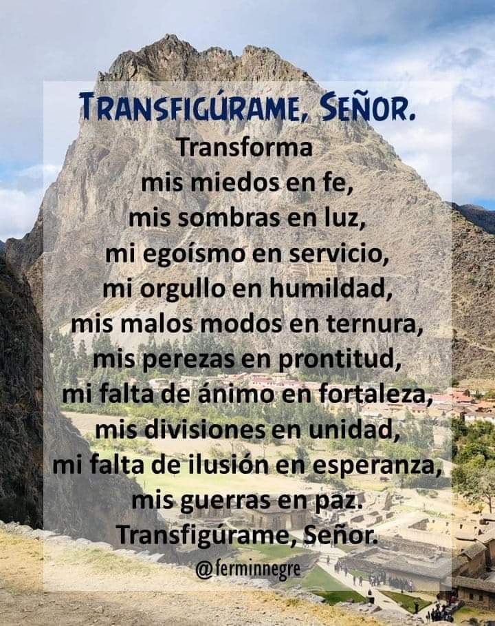 Una oración en la fiesta de la Transfiguración del Señor.