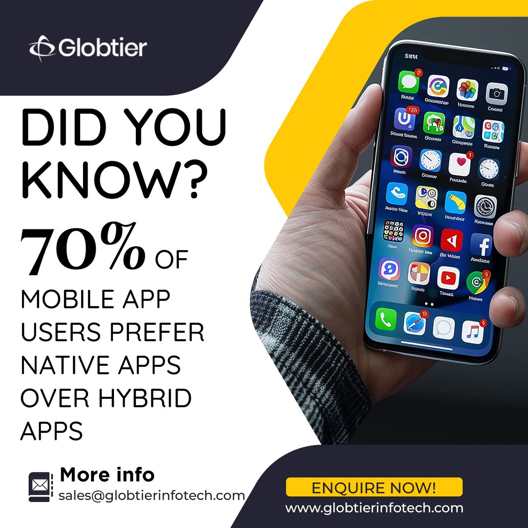 globtierinfotec's tweet image. #Nativeapps are the top choice for mobile users, offering superior performance and a more seamless experience compared to hybrid apps. 🌟 For a top-notch user experience, investing in native development is key.
𝐈𝐧𝐪𝐮𝐢𝐫𝐞 𝐍𝐨𝐰 👇
🌐 𝗩𝗶𝘀𝗶𝘁 𝗨𝘀: globtierinfotech.com/native-hybrid-…