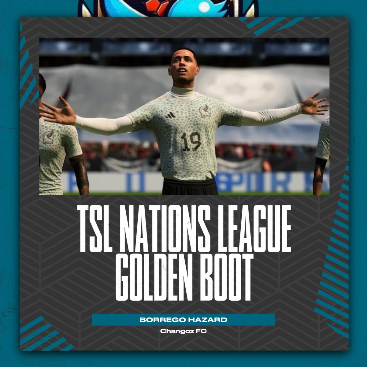 🚨 @Hazard_Incoming of <a href="/ChangozFC/">Changoz FC ⭐️⭐️</a> has won the #TSL Nations League Golden Boot with a record breaking 10 goals and 5 assists 😳🔥