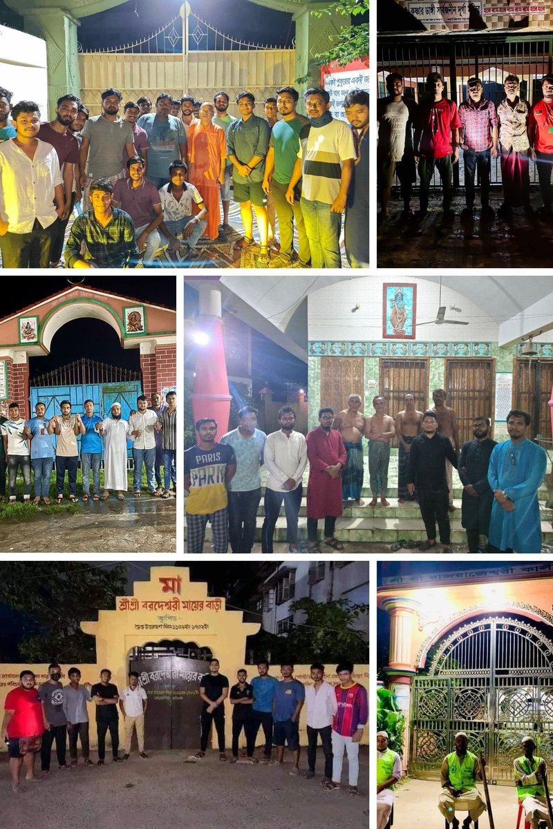 Muslims in mass protecting the mandirs/temples at night.  
#HindusAreSafeInBD
#BangladeshBleeding 
#Bangladesh