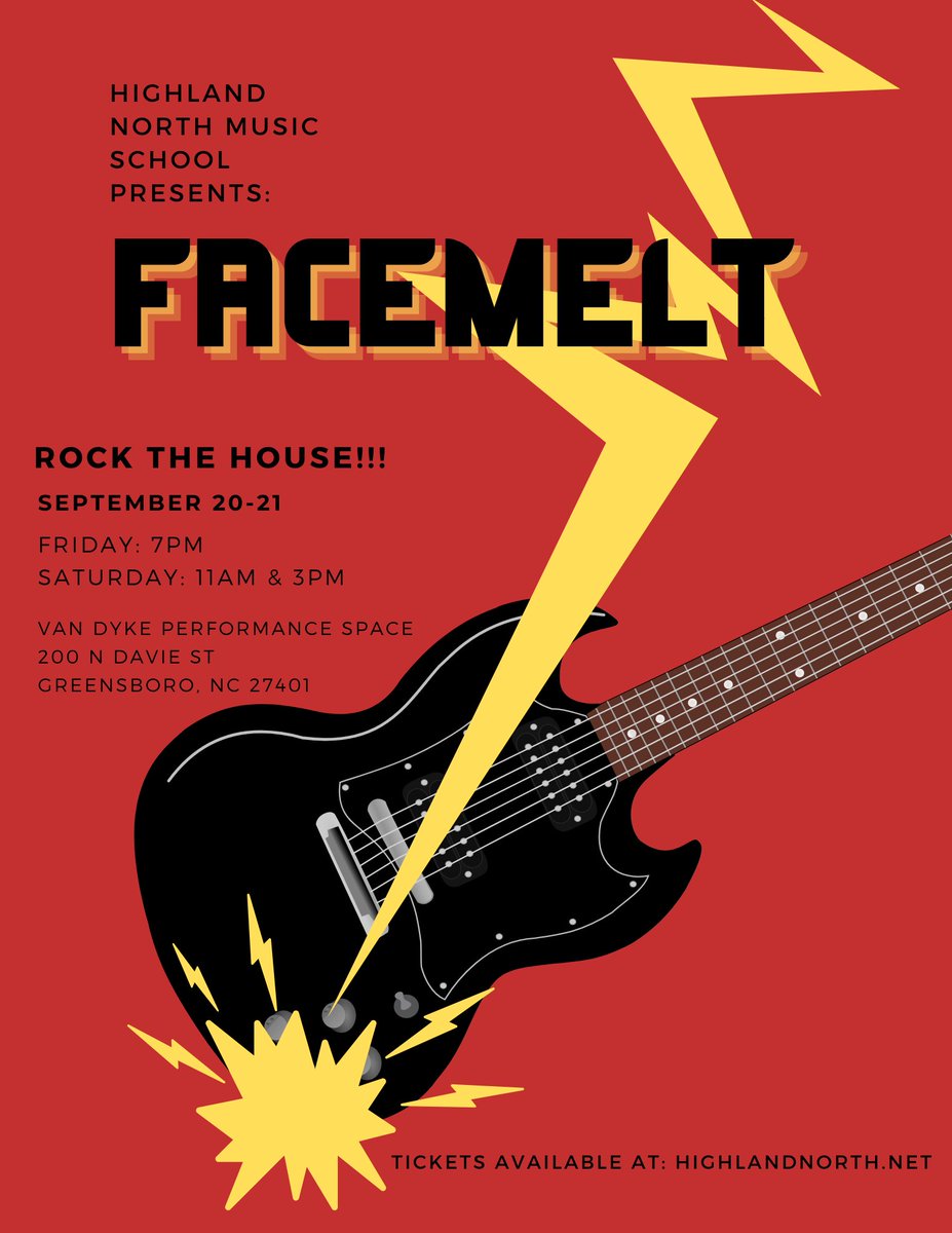 hnmgso07's tweet image. FACEMELT IS NEAR!!! Mark your calendars for our EPIC event!!!

#highlandnorthmusic #FACEMELT #studentconcert #vandykeperformance #downtowngreensboro #musicacademy