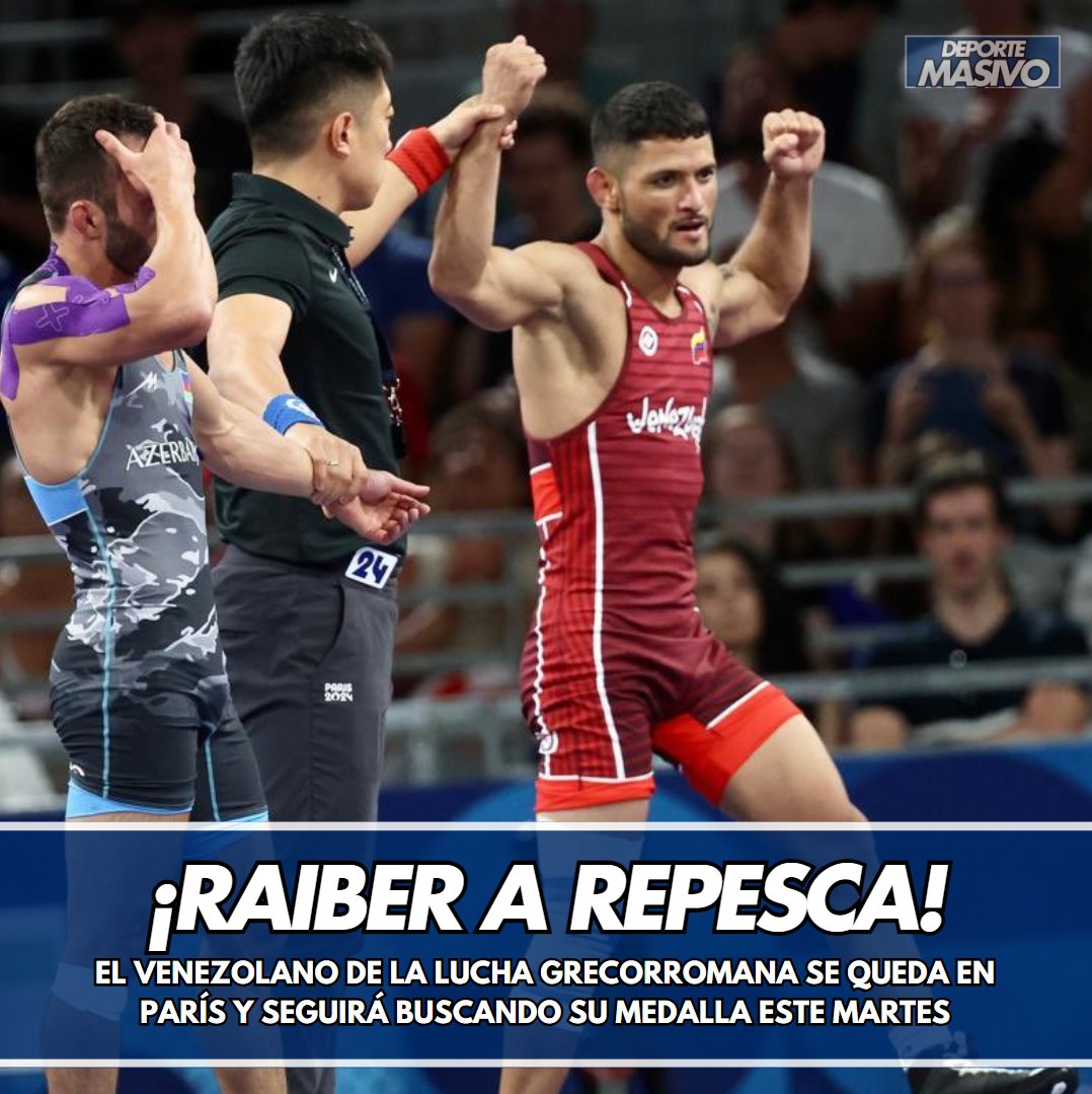 El venezolano 🇻🇪 Raiber Rodríguez tuvo que esperar el combate de su verdugo, el chino CAO, para poder optar por un cupo en el repechaje de la Lucha Grecorromana de #Paris2024 

Este mismo martes se medirá a las 11h local, ante el egipcio Mohamed.