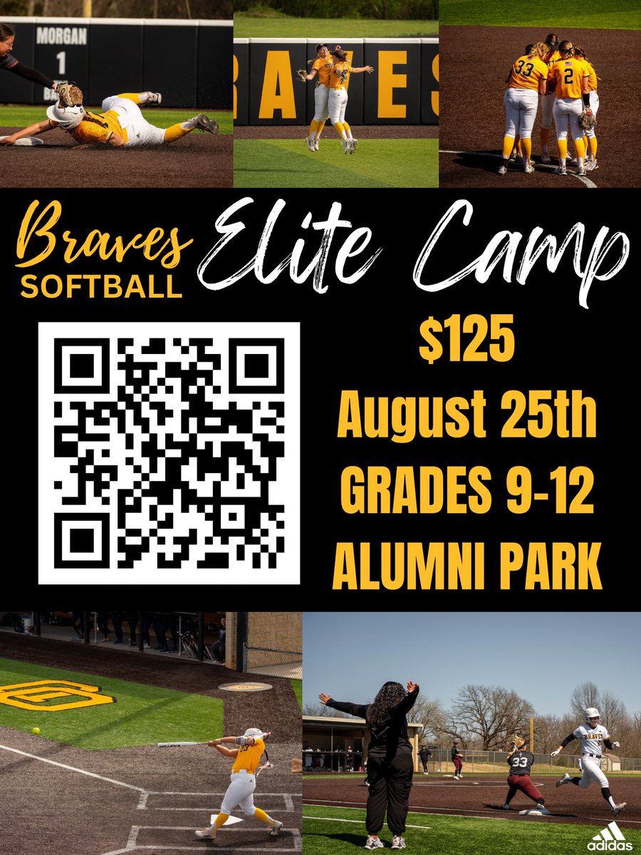 🚨 Elite Camp August 25th! 🚨

⏰ 9:00AM-3:00PM 
🥎 Grades 9-12 
🔗 ottawa.edu/softballelite

#BraveNation | #ChampionshipMindset