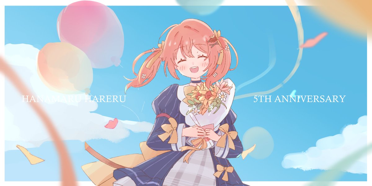 krkw522's tweet photo. #はなまるお絵かき 
５周年！おめでとう～！！🧡🎈 https://t.co/7Skh7ofCF7