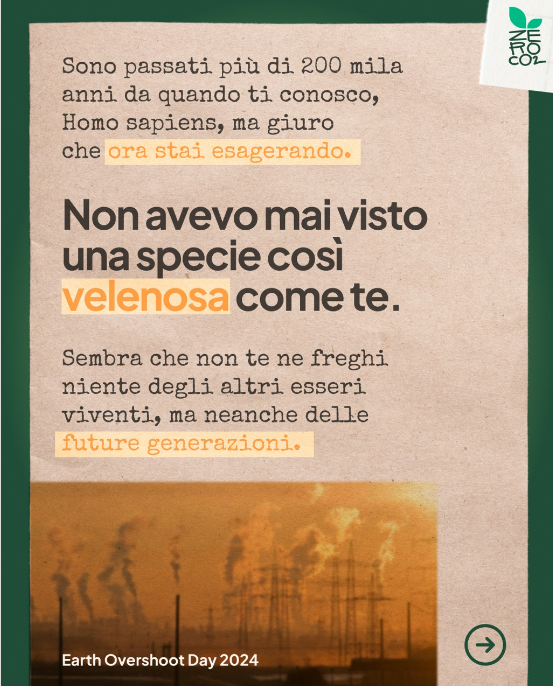 ZeroCo2's tweet photo. Cara Terra, hai ragione, non abbiamo scuse. 

Come ogni anno dal 1974 in poi, abbiamo finito tutte le risorse che la terra può offrire.
Da oggi le prenderemo, senza chiedere, alle generazioni future. 

Overshoot day 2024. 
Pensiamoci. https://t.co/OCg8aDiRXb