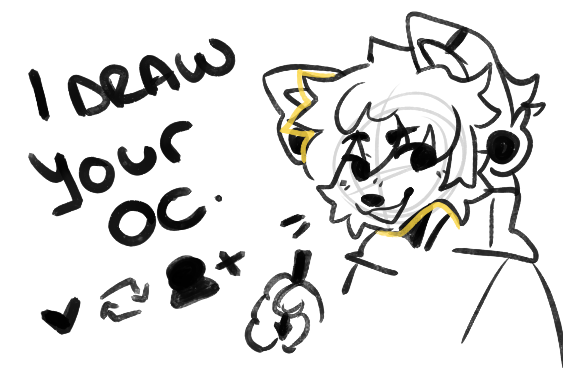 let me draw your character!!
I haven't drawn for a while since I started working, but before making commissions I want to warm up and get back to it easily!

You just have to:
 RTs, ref (nsf)❤️and follow me! (new followers welcome <3)
I will try to draw everyone 🤓
