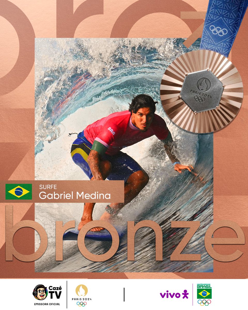 É BRONZEEEEEE NO SURFE PRO BRASILLLLL 🇧🇷

GABRIEL MEDINA VOCÊ É MUITO FODAAA, QUE ISSO!!!!! A medalha olímpica veio 🥉PARABÉNS, REI DOS MARES 🔱

#Surfe #JogosOlímpicos #Paris2024 #Taiti #OlimpíadasNaCazéTV #Vivo