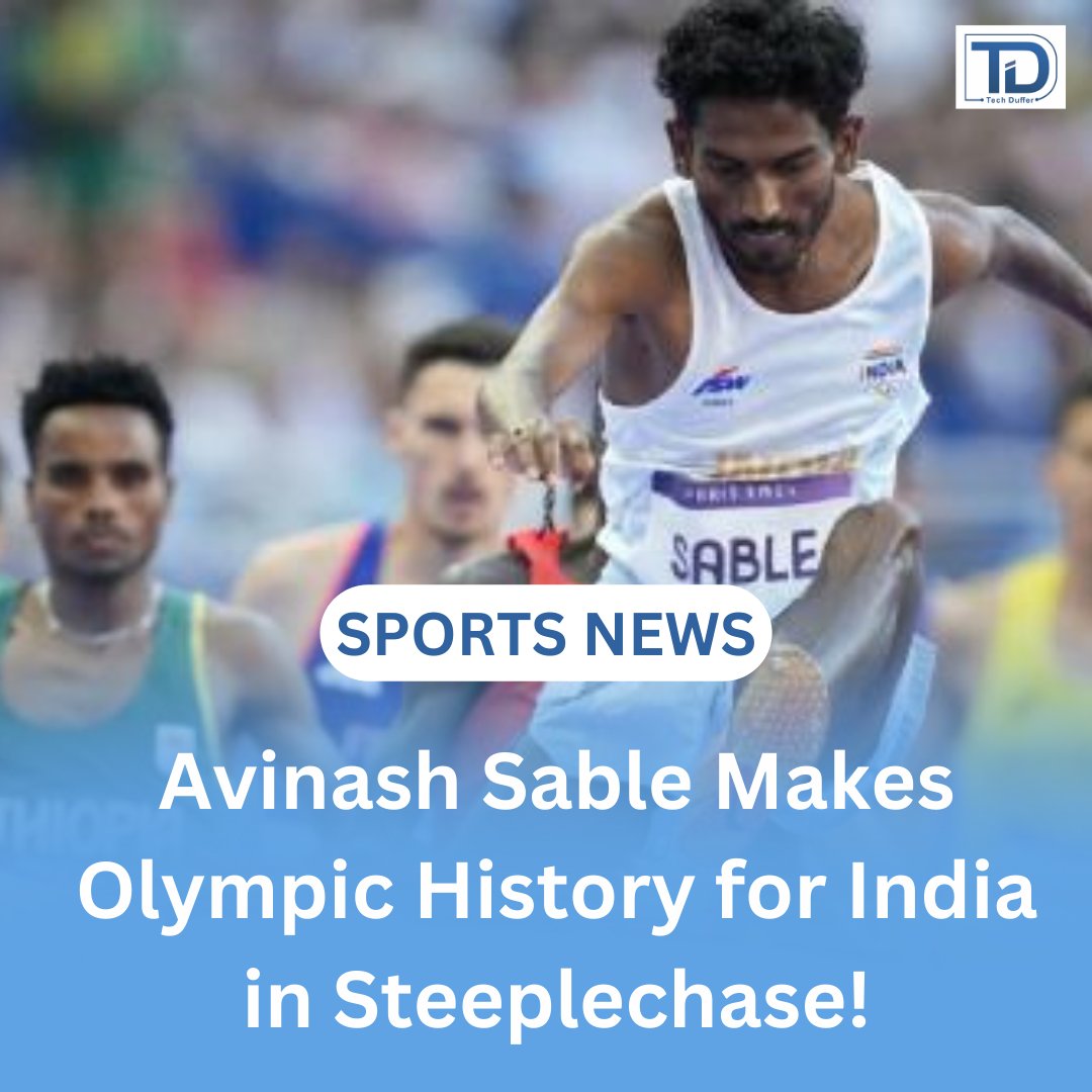 _techduffer_'s tweet photo. In a historic achievement, Avinash Sable becomes the first Indian to qualify for the Olympic men's 3000m steeplechase final! 

Keep up with India's performance in the Paris Olympics 2024 with live updates. 🇮🇳🏃‍♂️

#Olympics #Olympics2024Paris #IndiaAtParis24 #avinashsabale https://t.co/ZJh8V5nbv4