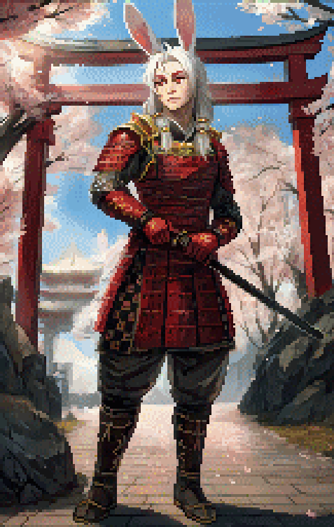 Commission for Tubbs
Animated version already on my  patreon: patreon.com/anastasradonski 
#PixelArt #samurai #bunny #pixelanimation #furryart #sakura #art #animated #furryartist