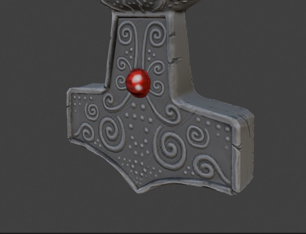 Thor's hammer / Mjölnir pendant I made in Blender to practice what I've learnt so far with sculpting, baking and painting. I might just have to upload it to the marketplace on #Roblox 

#RobloxDev #RobloxDevs #Blender #3DModeling #UGC