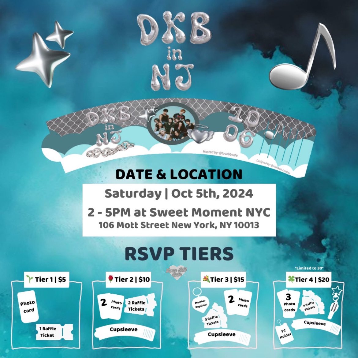 lovebbcafe's tweet photo. 🔗Come join us at Sweet Moment NYC on October 5th for our first ever event!
• Tier 4 is limited to 30 purchases due to limited supplies
• Want to donate? Check our linktree in our bio!
•‼️IMPORTANT‼️: When you donate, please add the emoji that represents your tier and your + https://t.co/mRYju3jLpf