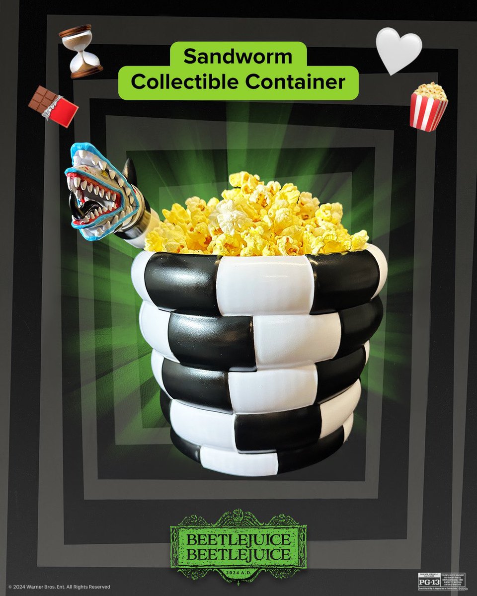 FunkoPOPsNews's tweet image. Beetlejuice joins the 2024 Popcorn Bucket wars with this awesome new Sandworm piece! #Popcorn #PopcornBucket #Sandworm #Beetlejuice #BeetlejuiceBeetlejuice #FPN #FunkoPOPNews