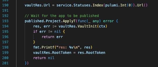 So I rewrote my vault deploy in pulumi Go SDK.
It did not "just solve" this problem but it's already much cleaner.

I still need to make it idempotent which I hope I can do without writing a custom provider. 🤞