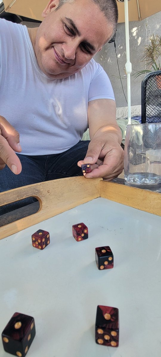 BookPRSanDiego's tweet photo. #FarkleChampion Andres rolled 5 1's in one turn! Never seen that before! And in his next turn, rolled 5 5's!! #luckyman https://t.co/myD2s0iJ8b