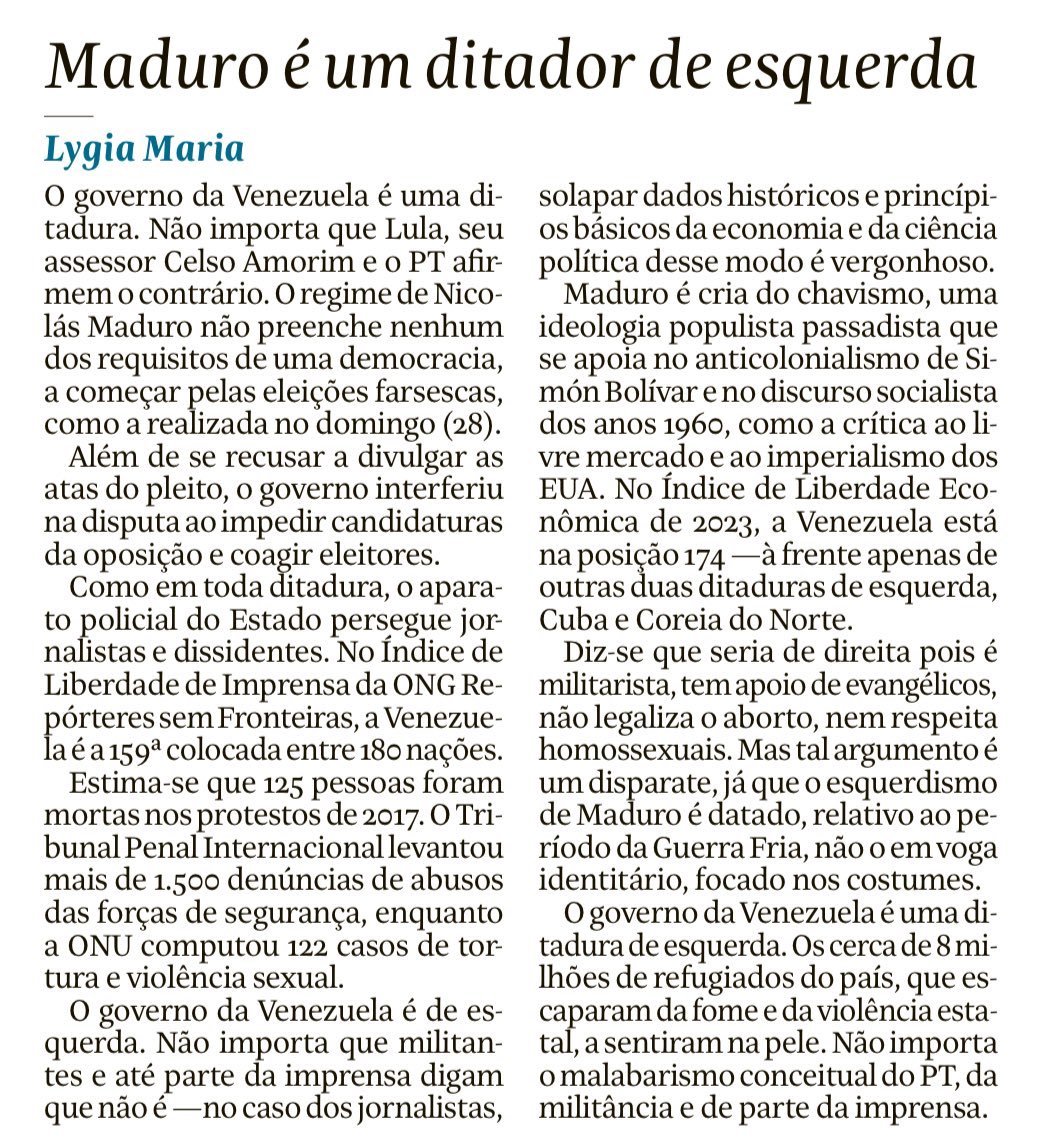 RafaelFontana's tweet photo. Sim, repita a verdade todos os dias.
Maduro é um ditador de esquerda.

Compartilhe.