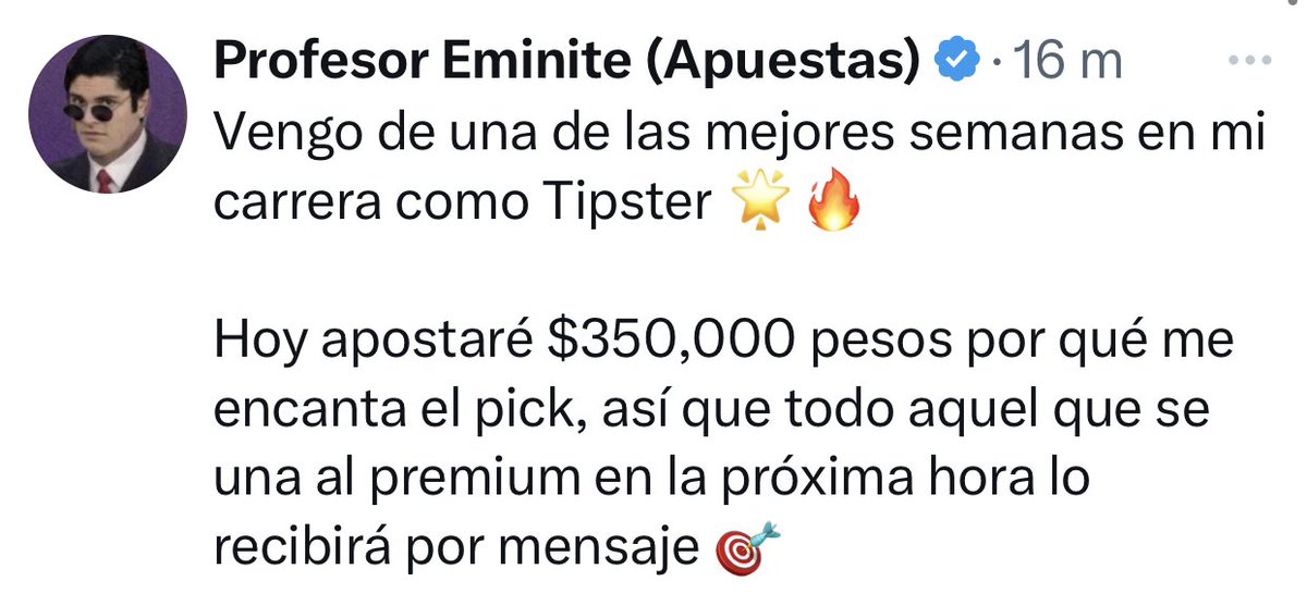 Picks_Del_Rey's tweet photo. ¿Quién va querer el pick fuerte de EMINITE?🔥🤑🎁
https://t.co/QdxDlR3PDQ
#Eminite
#Tipster
#TipsterChat
#ApuestasDeportivas
#picks https://t.co/WRMWr2wCsU
