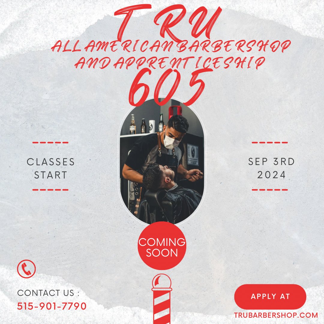 🌟 Join our new barber apprenticeship program in Sioux Falls, SD! Applications now open for passionate individuals ready to start their career in the barbering industry. Only 10 spots available, apply now! 💈✂️ #BarberApprenticeship #SiouxFalls #CareerOpportunity