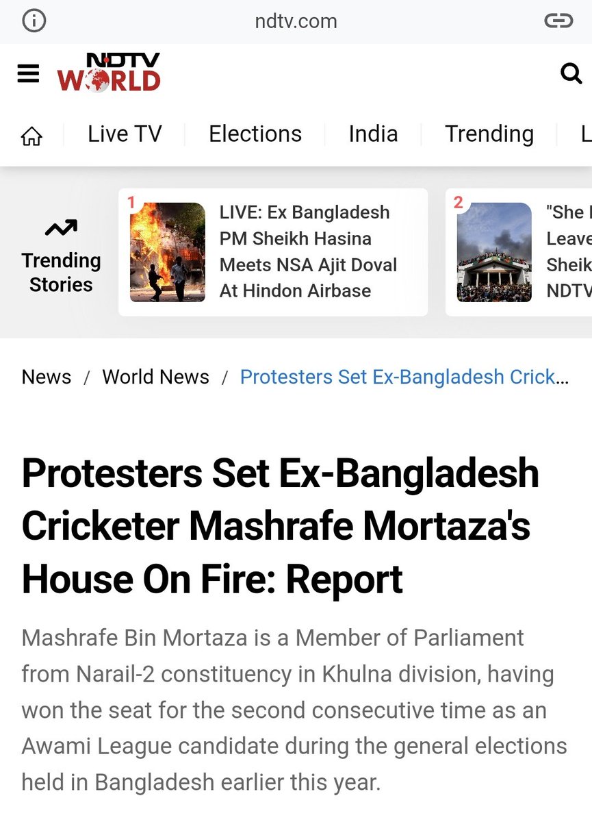 buetian62's tweet photo. Fake Tweet Alert!
 #Indian right wing is spreading another Propaganda that Bangladesh Cricketer Liton Das's House was set on fire.  This news is totally false.  It was Mashrafe Mortaza whose home was set on fire 👇
#ProtectMinorities #ProtectAllFaiths #SafeBangladesh #NationalUnity #CommunalHarmony #HindusAreSafeInBangladesh