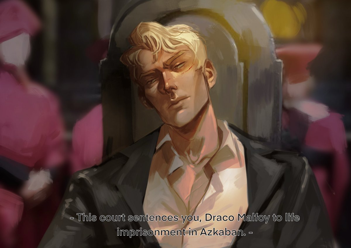 💀 ‘For your involvement with the Death Eaters, and the crimes associated therein, this court sentences you, Draco Malfoy to life imprisonment in Azkaban.’
#dracomalfoy #dramione
