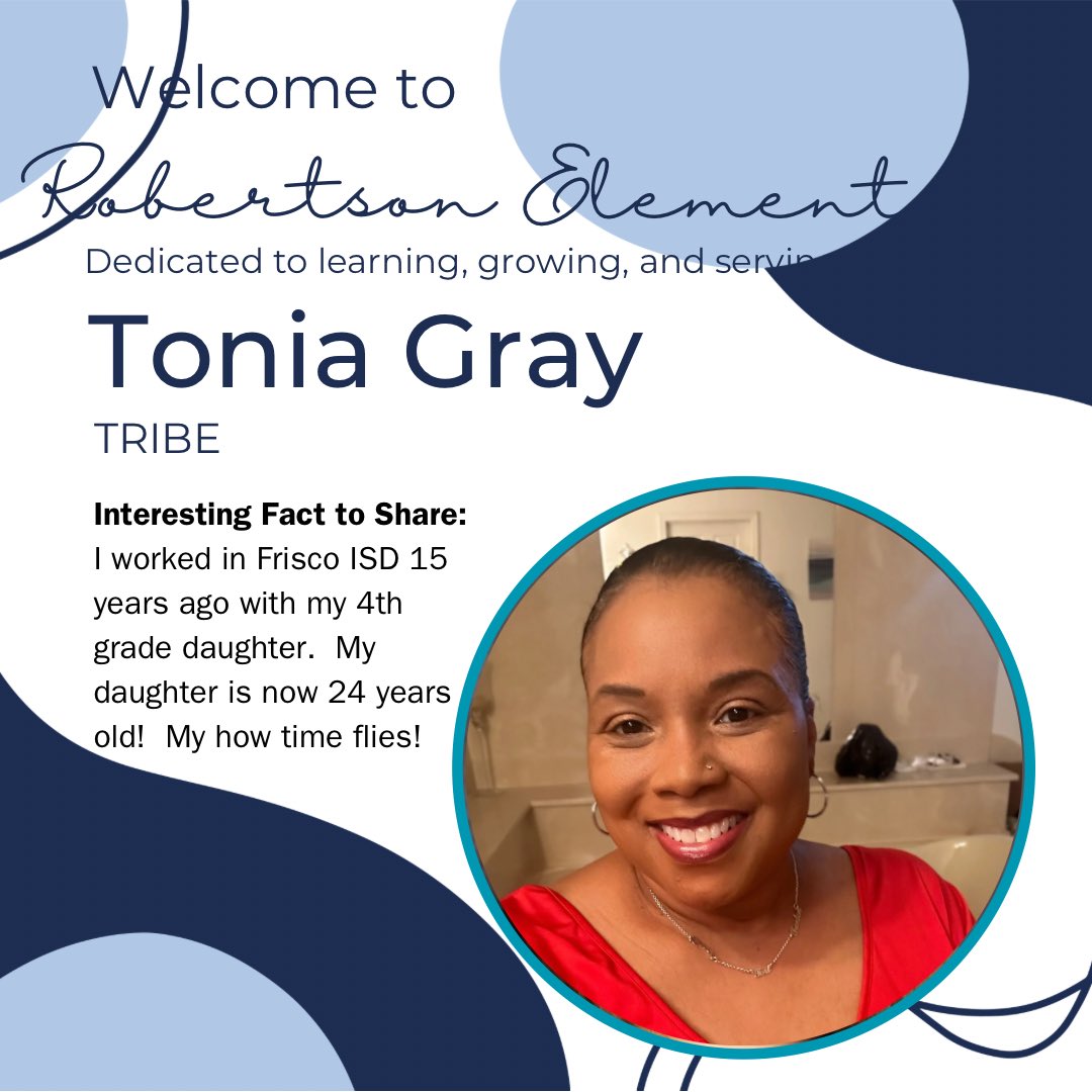 Robertson Elementary (@robertson_elem) on Twitter photo Welcome to Robertson, Tonia! Welcome to Robertson, Tonia!