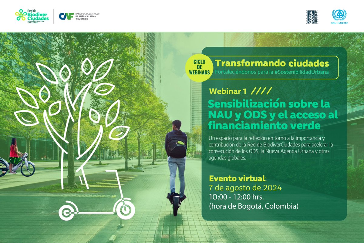 ONUHabitatMCC's tweet photo. Este miércoles 7 de agosto, no te pierdas el #Webinar Sensibilización sobre la #NAU, #ODS y el acceso al financiamiento verde. ¡Aparta la fecha y sigue la transmisión en vivo!

🔗Más información en: https://t.co/lVvLktRQiz https://t.co/fkBKSFhojX